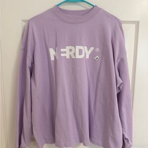 Nerdy Lavender Long Sleeve Shirt size s oversized